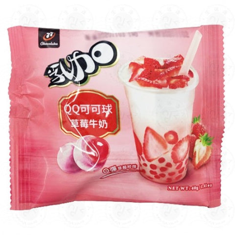 RJ Strawberry Milk Tea QQ Candy 40gr